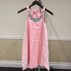 Girls Embellished Stripe Dress